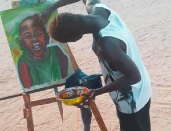 Meet Yambrus Siga: The Gambia’s Hidden Artist Bringing Stories to Life Through Paint