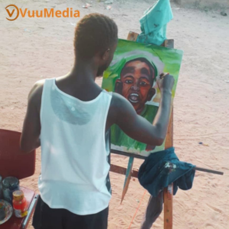 Meet Yambrus Siga: The Gambia’s Hidden Artist Bringing Stories to Life Through Paint